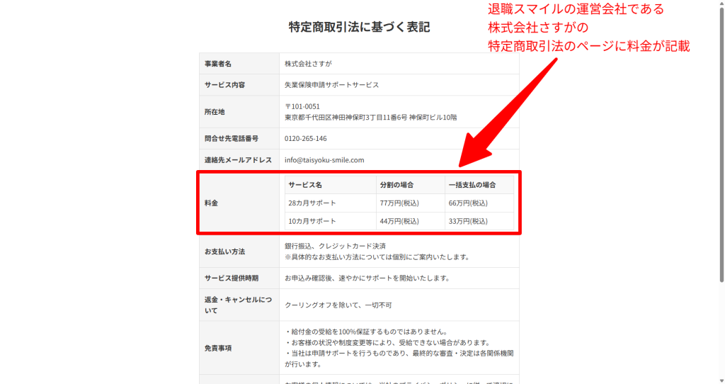 退職給付金サポートの料金プランと支払い条件を示す公式料金ページ